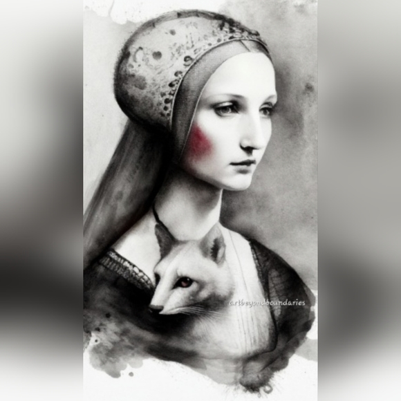 Photo Print - Black & White - "Lady with Carmine" - Picture 2 of 4